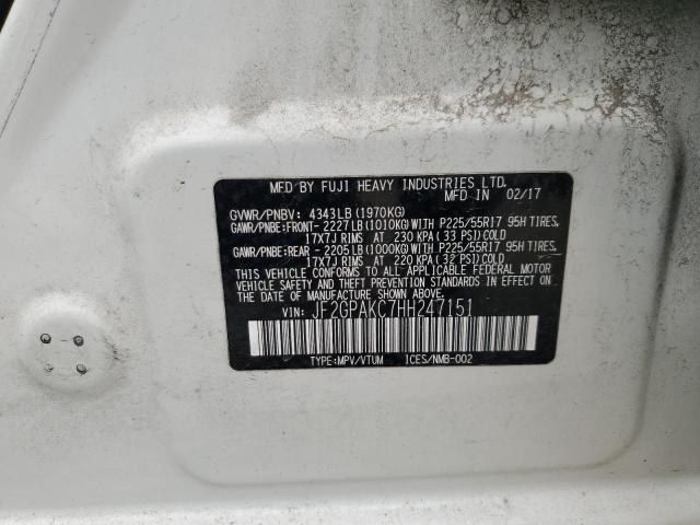 2017 SUBARU CROSSTREK - JF2GPAKC7HH247151