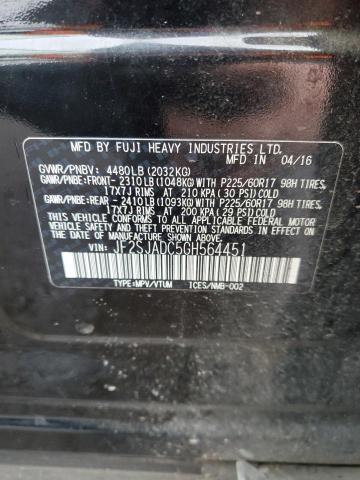 2016 SUBARU FORESTER 2 - JF2SJADC5GH564451