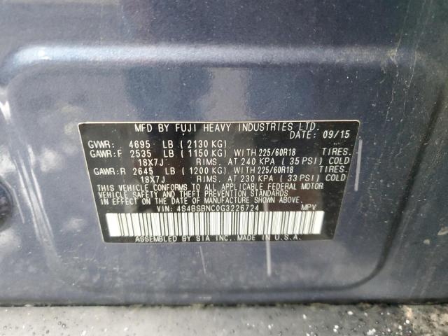 2016 SUBARU OUTBACK 2. - 4S4BSBNC0G3226724