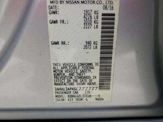 2016 NISSAN ALTIMA 2.5 - 1N4AL3APXGC277777