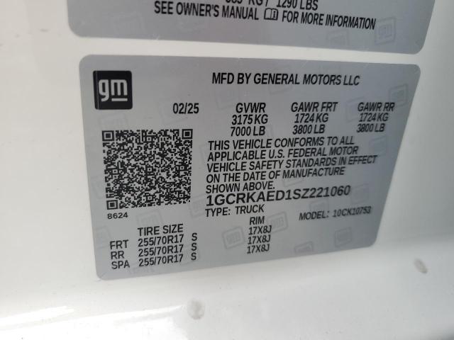 2025 CHEVROLET SILVERADO - 1GCRKAED1SZ221060