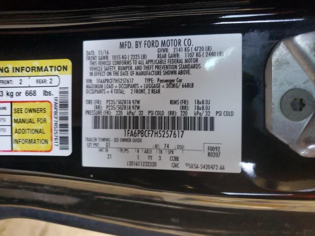 2017 FORD MUSTANG GT - 1FA6P8CF7H5257617