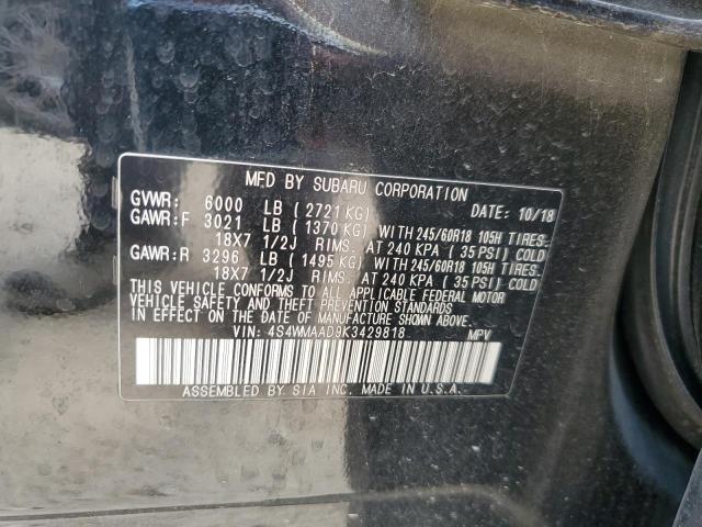 2019 SUBARU ASCENT - 4S4WMAAD9K3429818