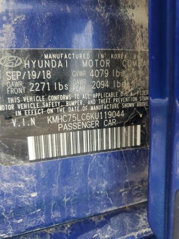 2019 HYUNDAI IONIQ SEL - KMHC75LC6KU119044