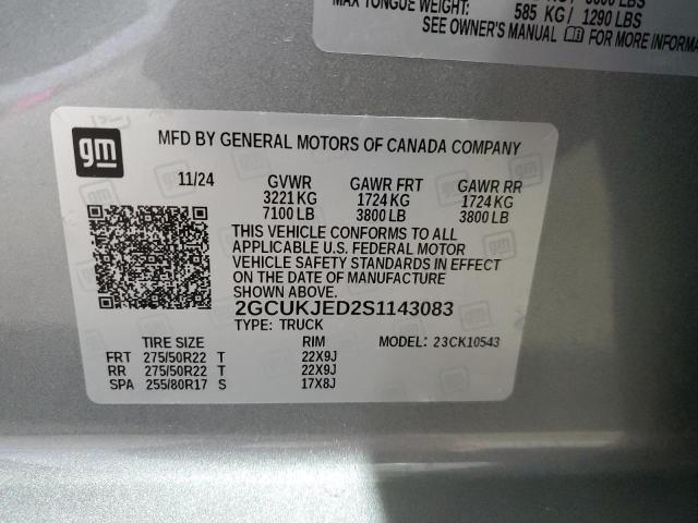 2025 CHEVROLET SILVERADO - 2GCUKJED2S1143083