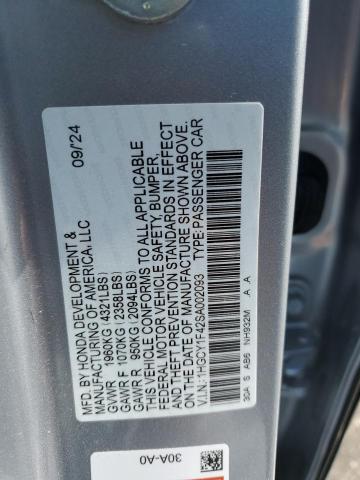 2025 HONDA ACCORD SE 1HGCY1F42SA002093
