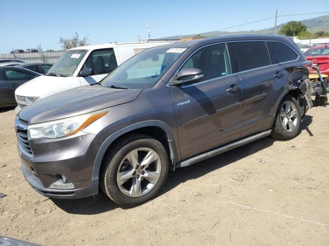 TOYOTA HIGHLANDER 2015 charcoal  hybrid engine 5TDDCRFH9FS013376 photo #1