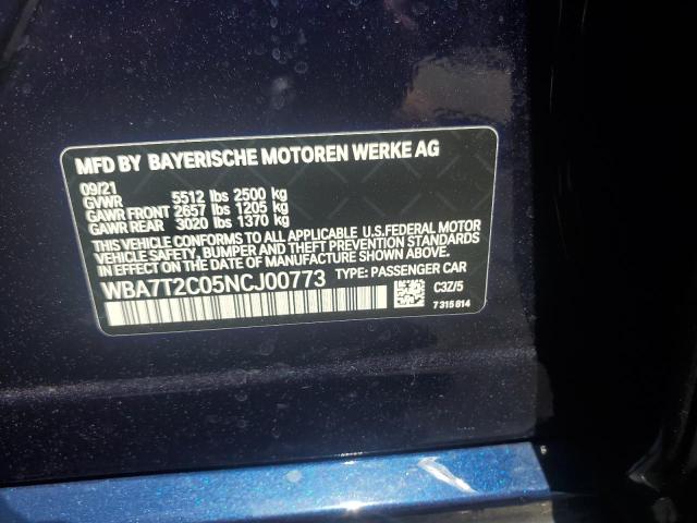 2022 BMW 740 I - WBA7T2C05NCJ00773