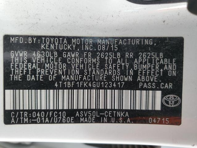 2016 TOYOTA CAMRY LE - 4T1BF1FK4GU123417