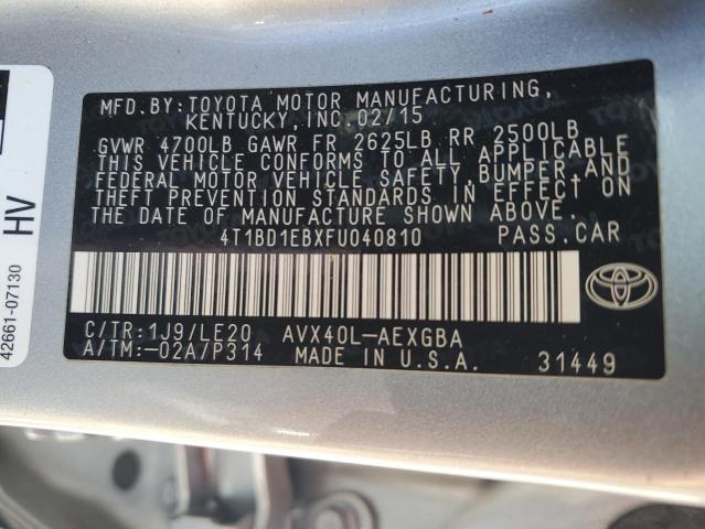 2015 TOYOTA AVALON HYB 4T1BD1EBXFU040810