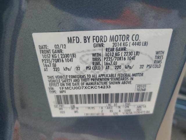 2012 FORD ESCAPE XLT - 1FMCU0D7XCKC14233