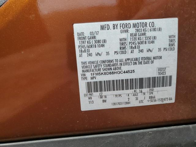 2017 FORD EXPLORER X - 1FM5K8D88HGC44525