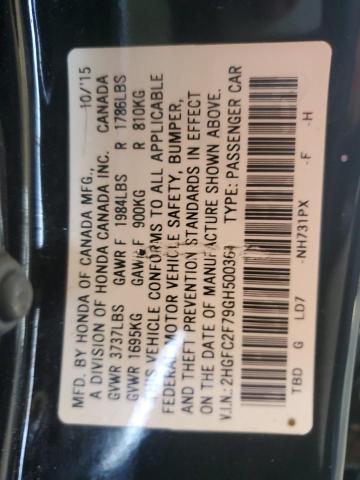 2016 HONDA CIVIC EX - 2HGFC2F79GH500361