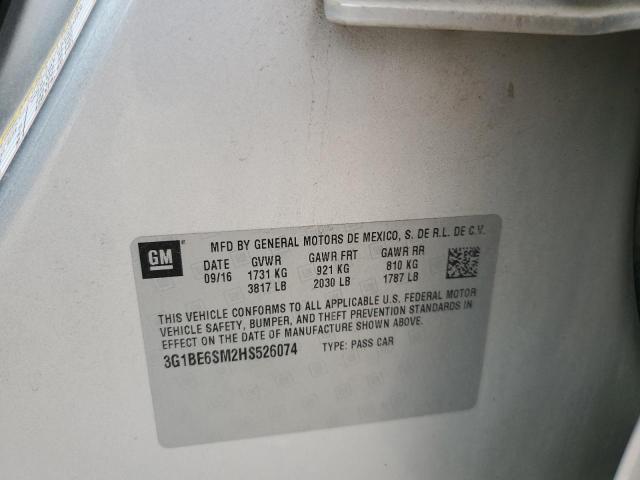 2017 CHEVROLET CRUZE LT 3G1BE6SM2HS526074