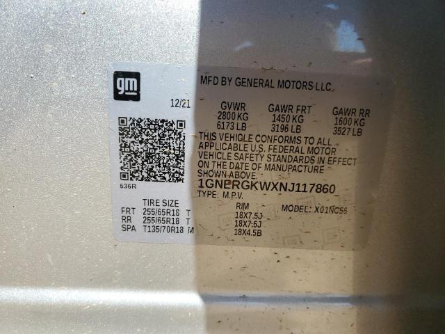 2022 CHEVROLET TRAVERSE L - 1GNERGKWXNJ117860