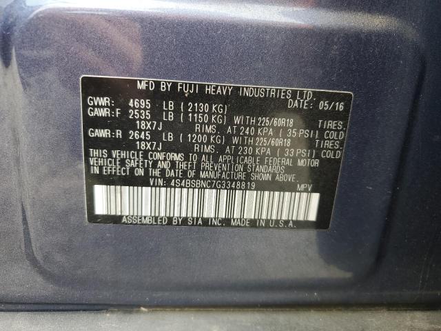 2016 SUBARU OUTBACK 2. - 4S4BSBNC7G3348819