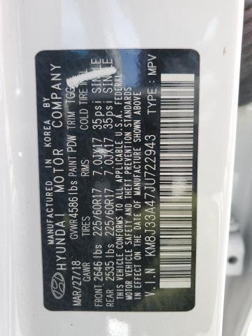 2018 HYUNDAI TUCSON SEL - KM8J33A47JU722943