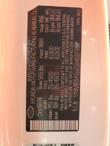2025 HYUNDAI SANTA FE L 5NMP34G17SH027002