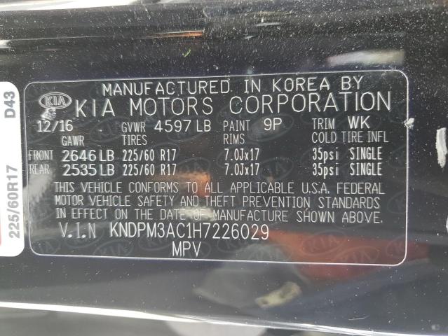 2017 KIA SPORTAGE L - KNDPM3AC1H7226029
