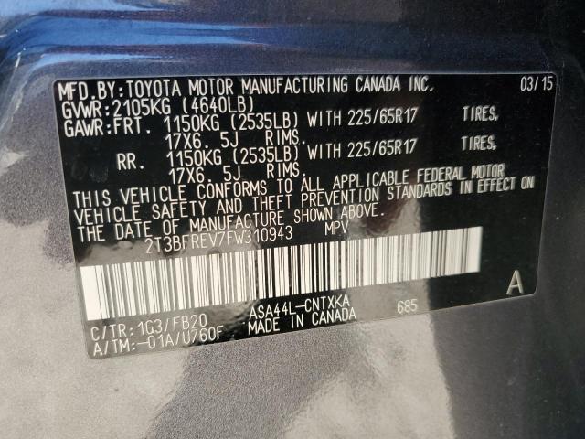 2015 TOYOTA RAV4 LE - 2T3BFREV7FW310943