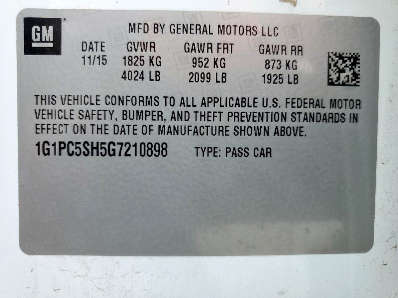 2016 CHEVROLET CRUZE LIMI - 1G1PC5SH5G7210898
