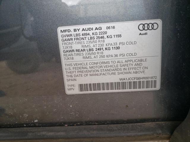 2017 AUDI Q3 PREMIUM - WA1JCCFS6HR001872