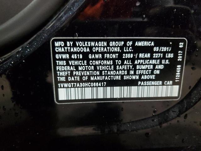2017 VOLKSWAGEN PASSAT SE - 1VWGT7A30HC066417
