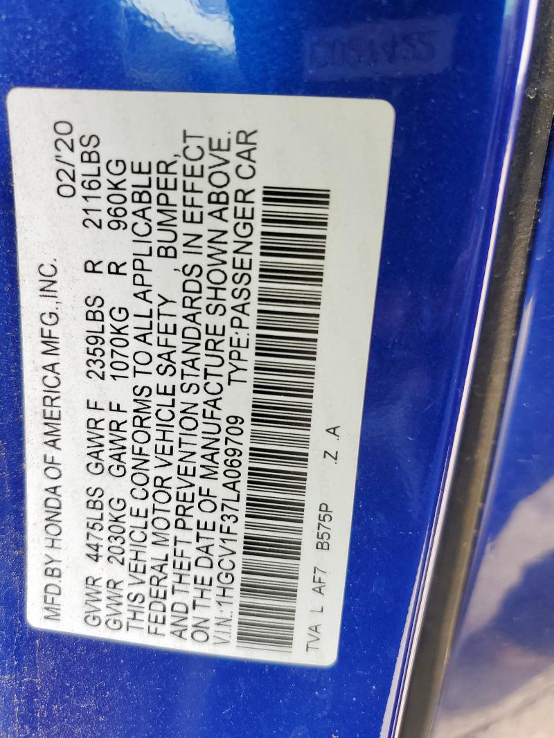 2020 HONDA ACCORD SPO - 1HGCV1F37LA069709