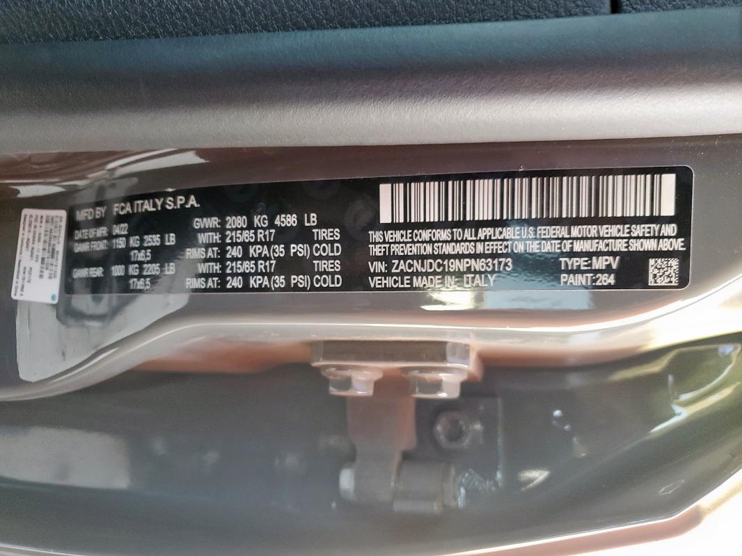 2022 JEEP RENEGADE T - ZACNJDC19NPN63173