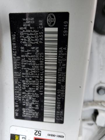 2020 TOYOTA CAMRY SE - 4T1G11AK4LU898225