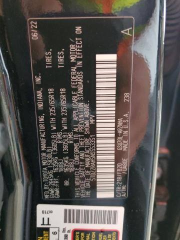 2022 TOYOTA HIGHLANDER - 5TDZZRAH5NS553351