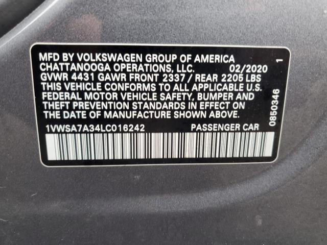 2020 VOLKSWAGEN PASSAT SE - 1VWSA7A34LC016242