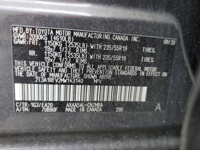 2021 TOYOTA RAV4 XLE P 2T3A1RFV2MW143140