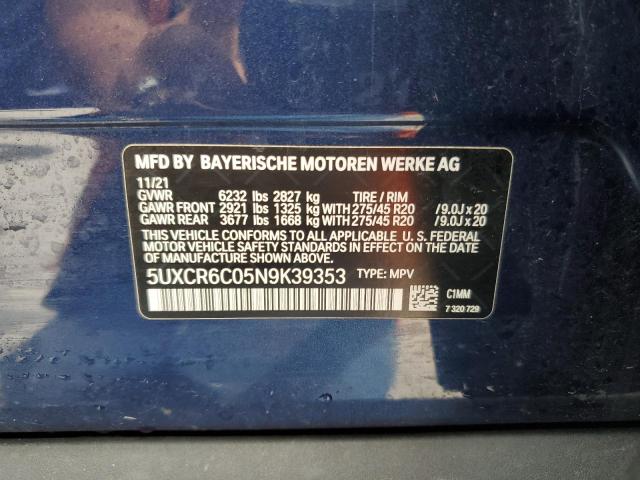 2022 BMW X5 XDRIVE4 - 5UXCR6C05N9K39353