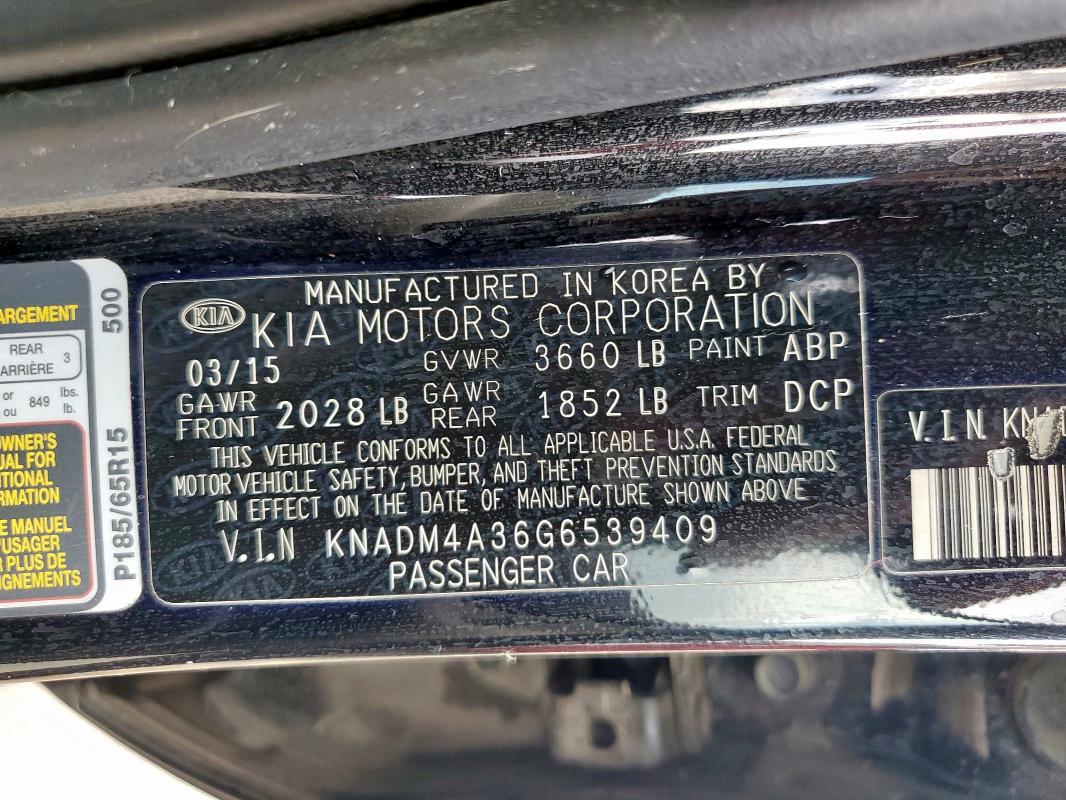 2016 KIA RIO LX - KNADM4A36G6539409
