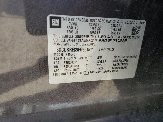 2015 CHEVROLET SILVERADO - 3GCUKREC9FG361511