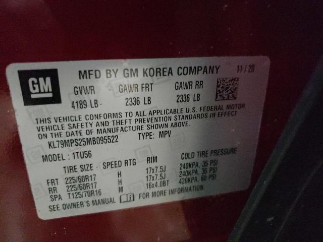 2021 CHEVROLET TRAILBLAZE KL79MPS25MB095522