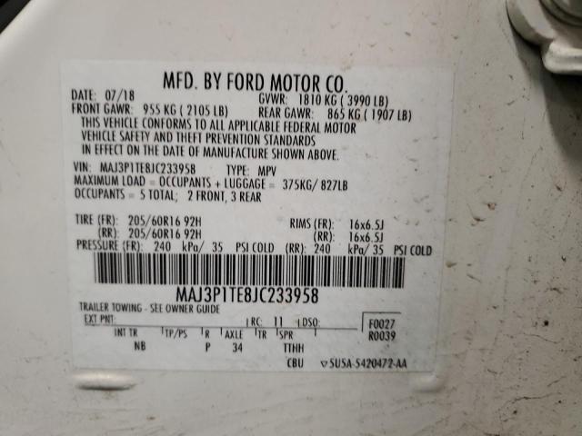 2018 FORD ECOSPORT S - MAJ3P1TE8JC233958