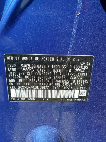 2018 HONDA FIT LX 3HGGK5H44JM736677