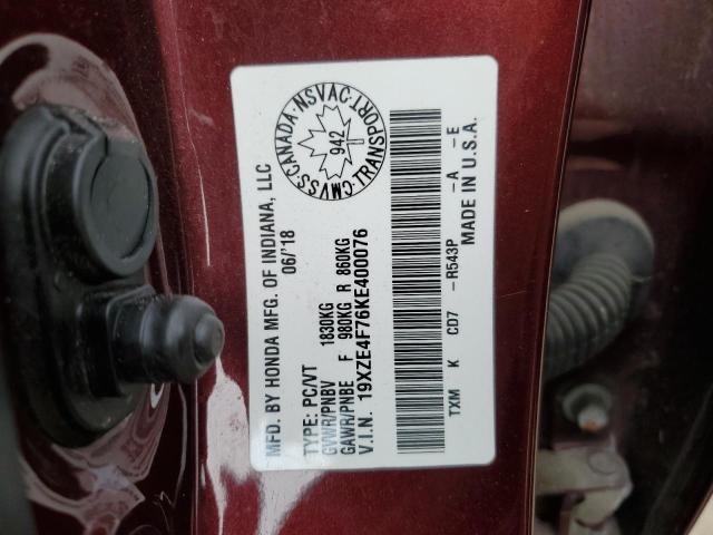 2019 HONDA INSIGHT TO 19XZE4F76KE400076