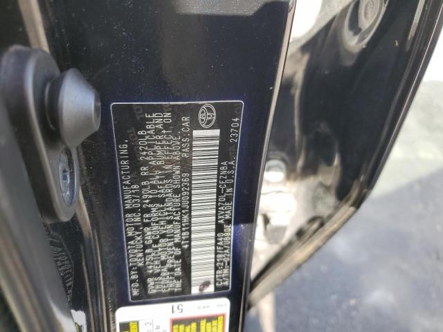 2018 TOYOTA CAMRY L 4T1B11HK1JU092369