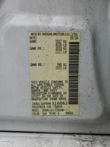 2017 NISSAN ALTIMA 2.5 - 1N4AL3AP4HN316062