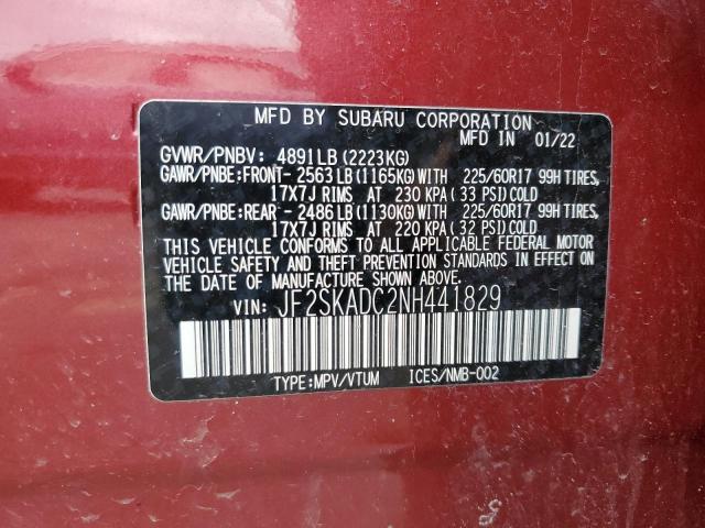 2022 SUBARU FORESTER P - JF2SKADC2NH441829