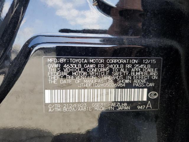 2016 LEXUS IS 350 JTHBE1D2XG5026984