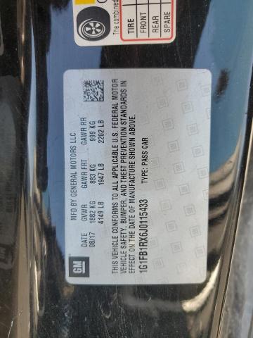 2018 CHEVROLET CAMARO LT 1G1FB1RX6J0115433