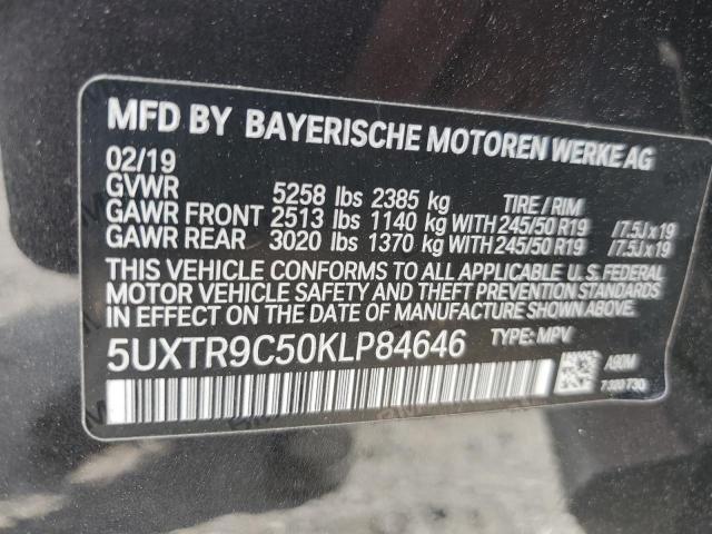 2019 BMW X3 XDRIVE3 - 5UXTR9C50KLP84646