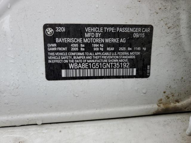 2016 BMW 320 I - WBA8E1G51GNT35192