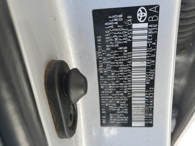 2018 TOYOTA COROLLA L - 5YFBURHE8JP756300