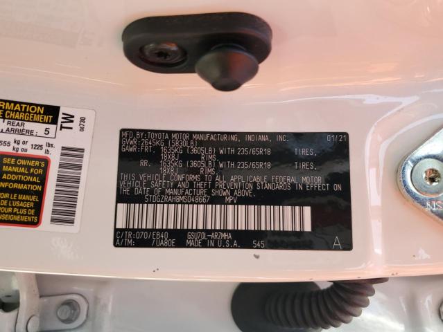 2021 TOYOTA HIGHLANDER - 5TDGZRAH8MS048667