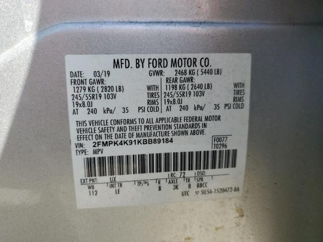 2019 FORD EDGE TITAN 2FMPK4K91KBB89184